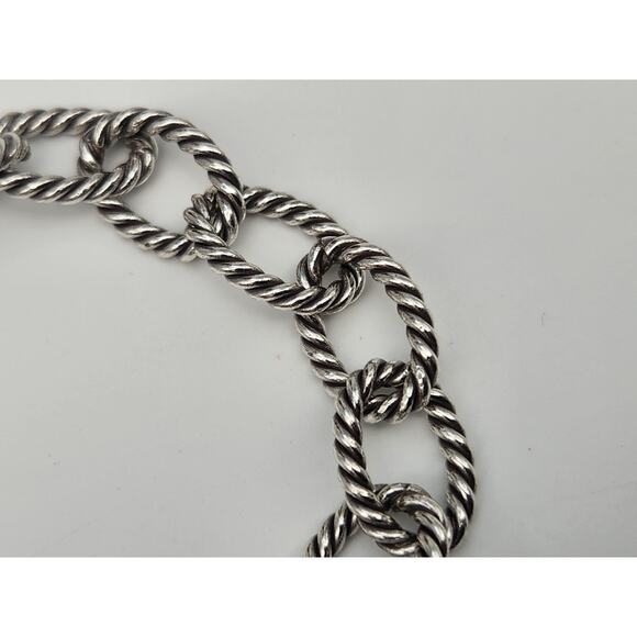 Brighton NIGHT WATCH OWL Silver Link Charm Bracelet Crystals w/pouch - Picture 3 of 9